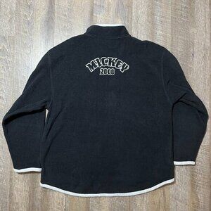 Vintage Y2k 2000‎ Mickey Mouse Black Fleece Quarter Half Zip Sweater Mens Large